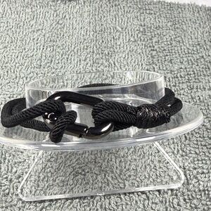 Black Braided Jewelry Bracelet with Adjustable Closure